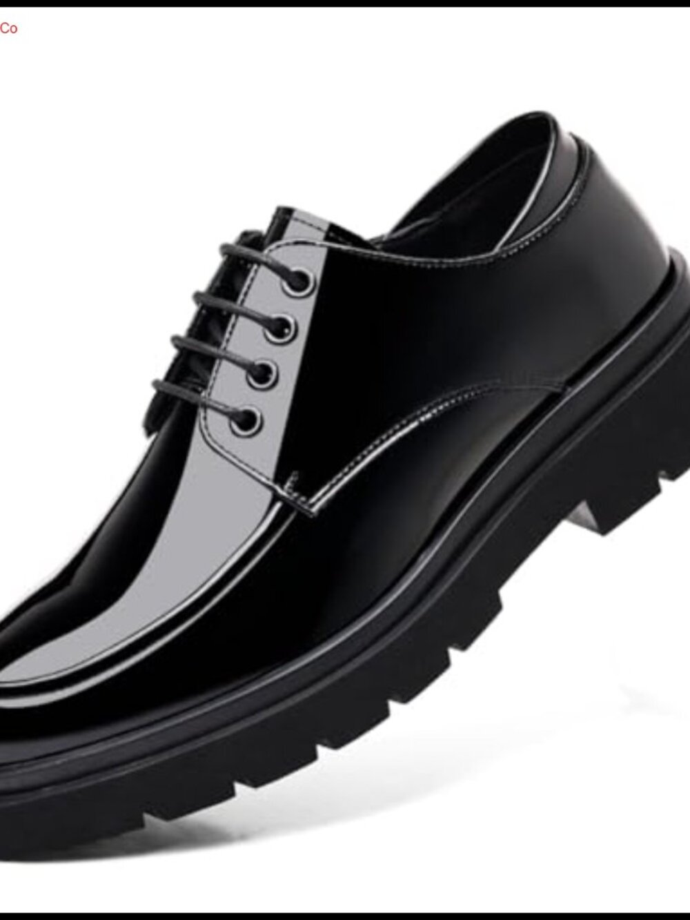 Men's Patent Leather Lace-Up Platform Oxfords Derby Dress Shoes